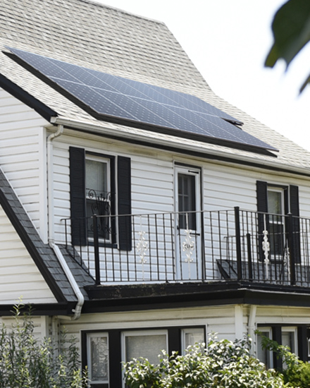 Solar panels on a residental roof