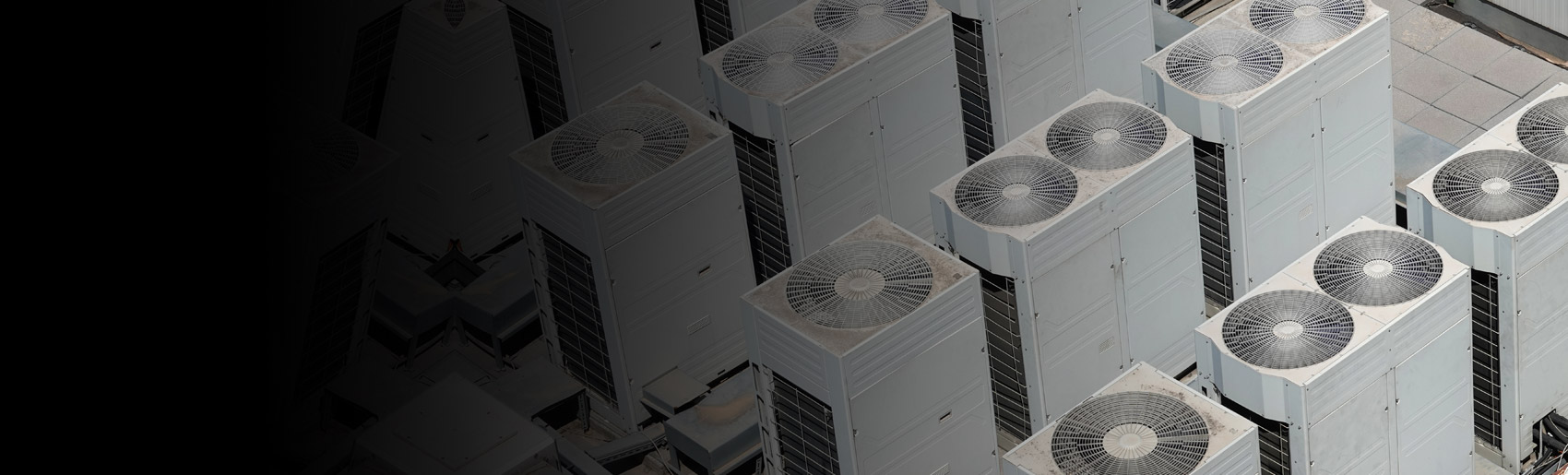 Several variable refrigerated flow units, with single and dual flow fans. 