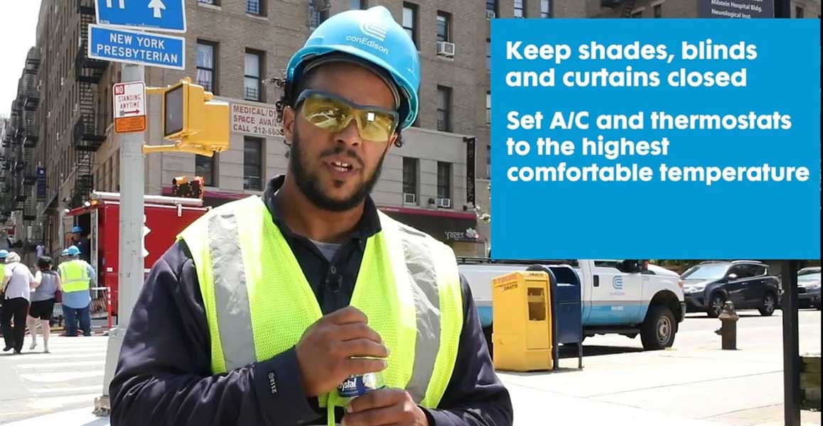 Con Edison worker gives tips to conserve energy during hot weather