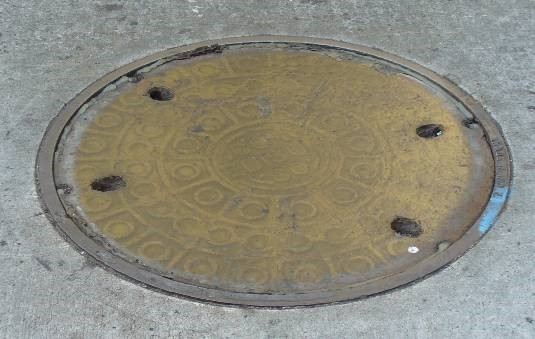 A manhole cover.