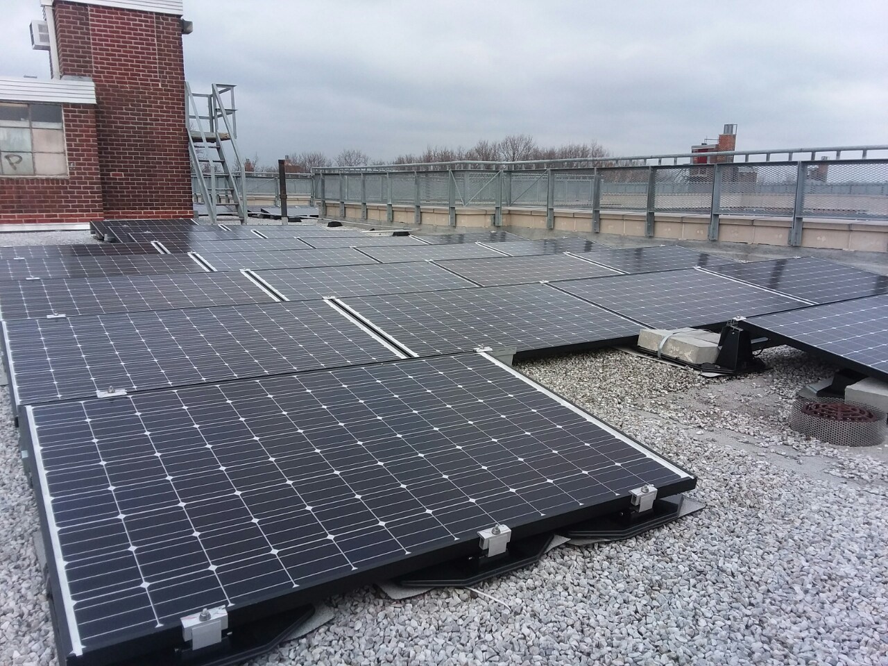 finished installation of solar panels