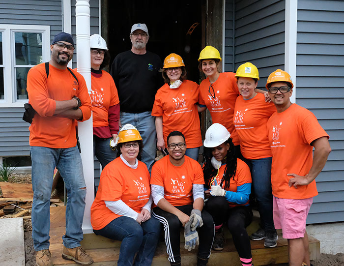 O&R employees volunteering for Habitat for Humanity